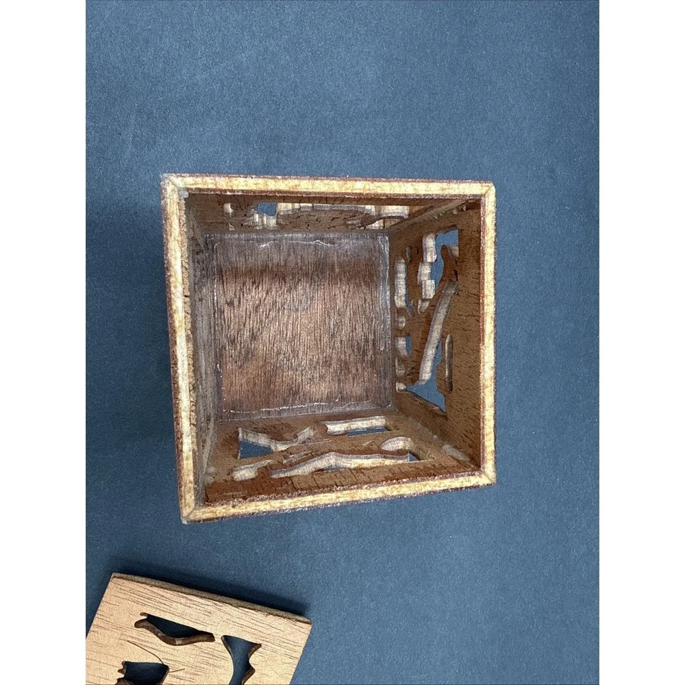 Hand Carved Wood Tea Light Candle Holder Mali Africa Safari Animals Decor 3